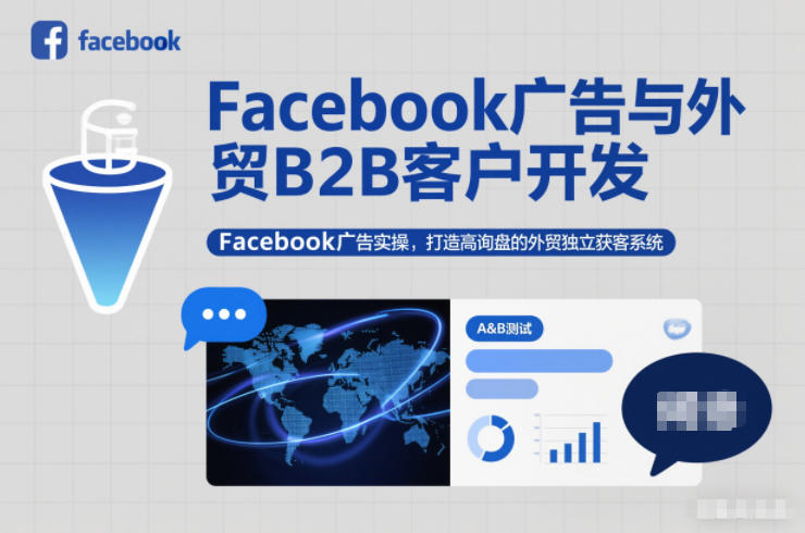 Facebook广告与外贸B2B客户开发，Facebook广告实操，打造高询盘的外贸独立获客系统-智联创客