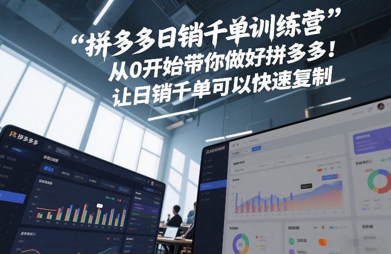 拼多多日销千单训练营，从0开始带你做好拼多多，让日销千单可以快速复制(更新26年1月)-智联创客