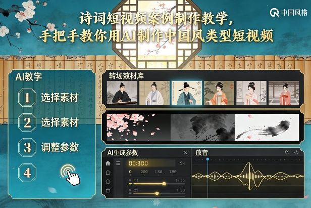 古诗词短视频案例制作教学，手把手教你用AI制作中国风类型短视频-智联创客