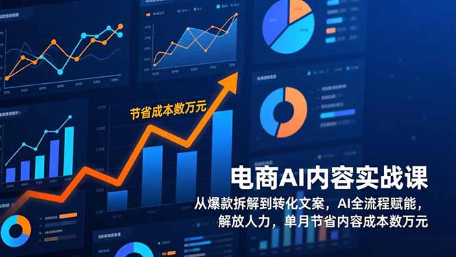 电商AI内容实战课，从爆款拆解到转化文案，AI全流程赋能，解放人力，单月节省内容成本数万元-智联创客
