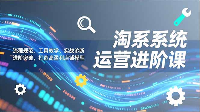淘系系统运营进阶课2.0，流程规范、工具教学、实战诊断，进阶突破，打造高盈利店铺模型-智联创客