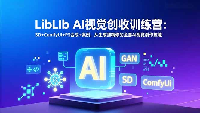 LibLIb AI视觉创收训练营：SD+ComfyUI+PS合成+案例，从生成到精修的全套AI视觉创作技能-智联创客