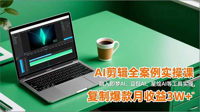 AI剪辑全案例实操课，融入即梦AI、豆包AI、星绘AI等工具实操，复制爆款月收益3W+-智联创客