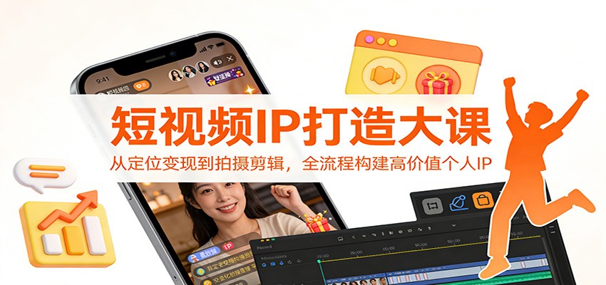 短视频IP打造大课:从定位变现到拍摄剪辑,全流程构建高价值个人IP-智联创客