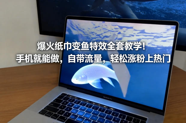 爆火纸巾变鱼特效全套教学！手机就能做，自带流量，轻松涨粉上热门-智联创客