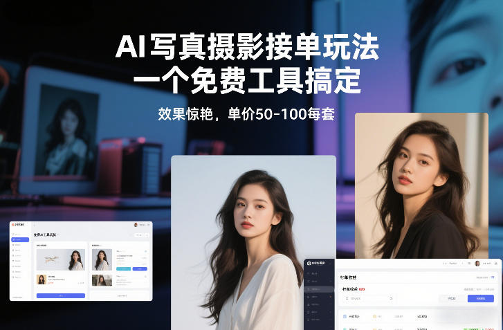 AI写真摄影接单玩法，一个免费工具搞定，效果惊艳，单价50-100每套-智联创客