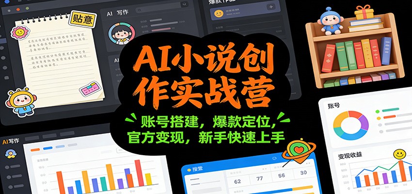 AI小说创作实战营：账号搭建，爆款定位，官方变现，新手快速上手-智联创客