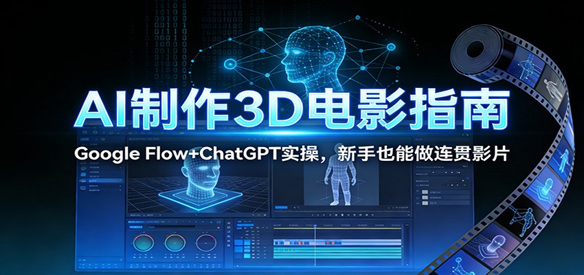 AI制作3D电影指南：Google Flow+ChatGPT实操，新手也能做连贯影片-智联创客