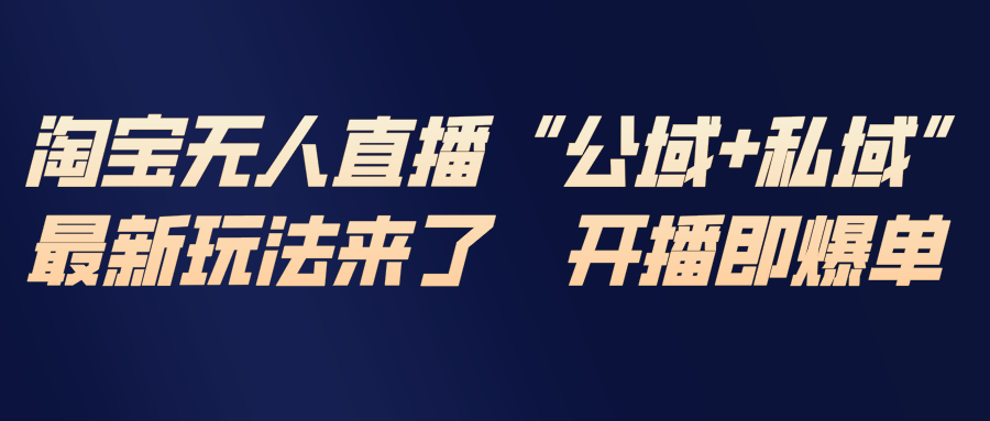 淘宝无人直播最新玩法，包含私域和公域两种玩法-智联创客