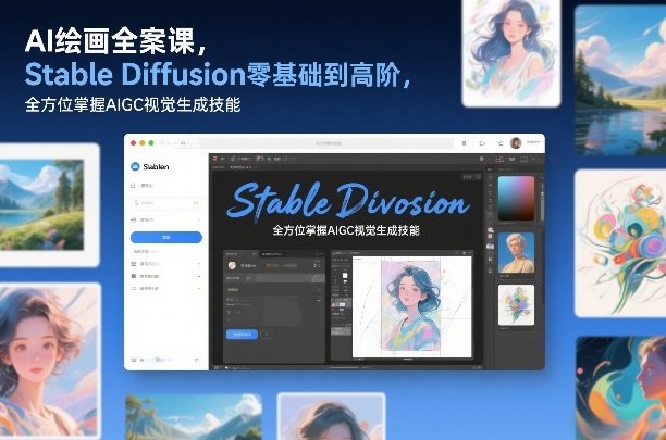 AI绘画全案课,Stable Diffusion零基础到高阶,全方位掌握AIGC视觉生成技能-智联创客