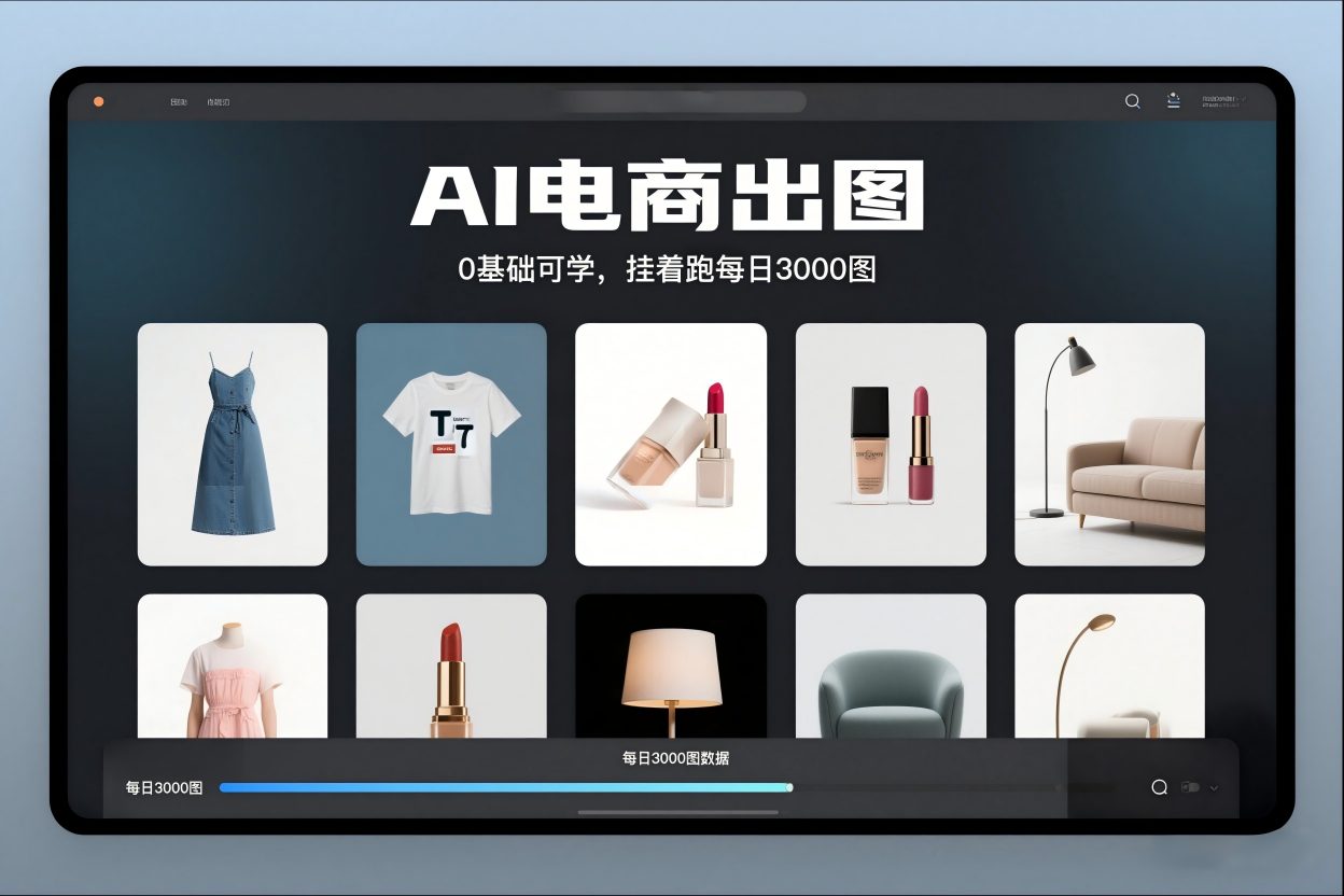 AI电商出图，0基础可学，挂着跑每日3000图-智联创客