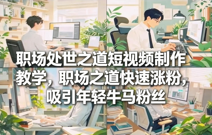 职场处世之道短视频制作教学,职场之道快速涨粉,吸引年轻牛马粉丝-智联创客