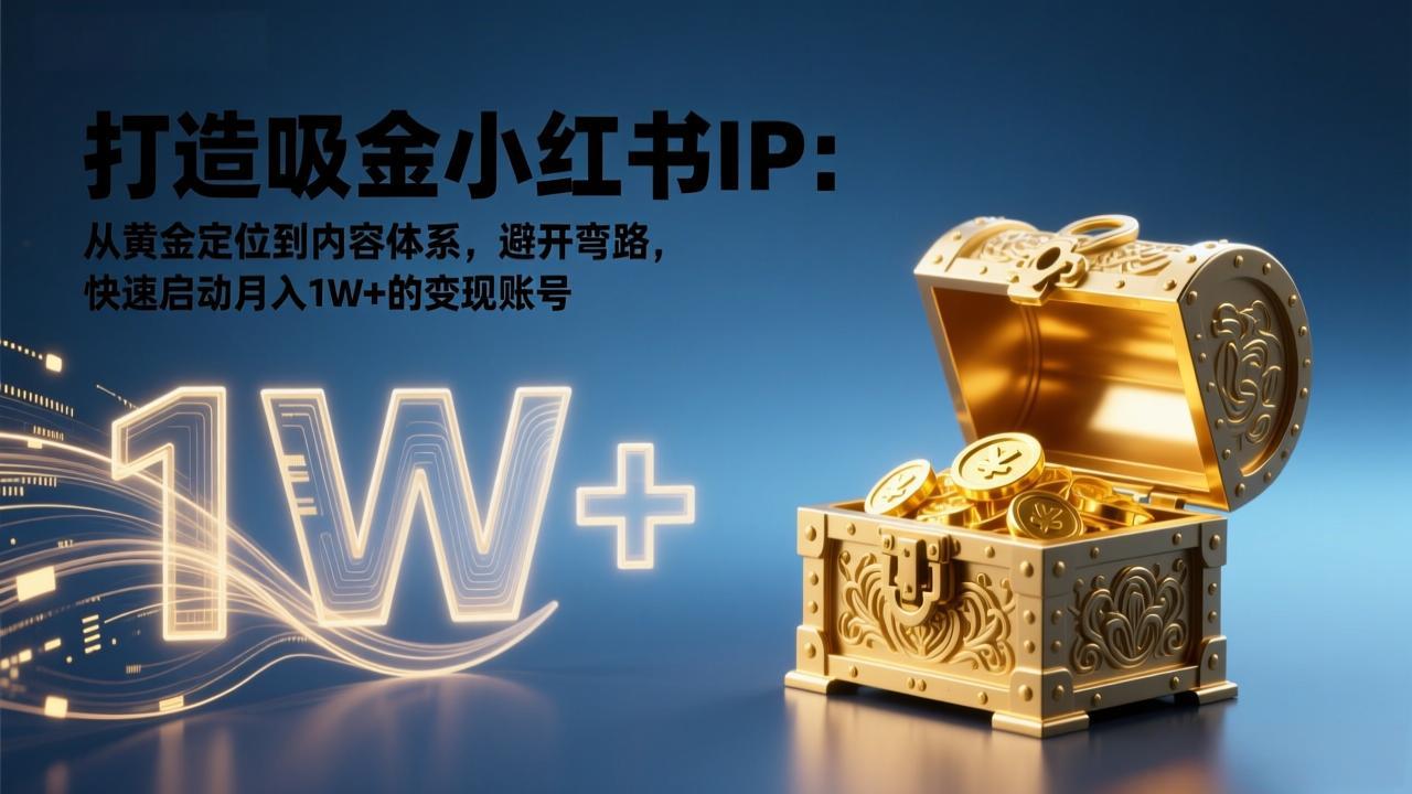 打造吸金小红书IP：从黄金定位到内容体系，避开弯路，快速启动月入1W+的变现账号-智联创客