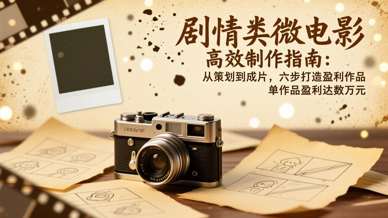 剧情类微电影高效制作指南：从策划到成片，六步打造盈利作品，单作品盈利达数万元-智联创客
