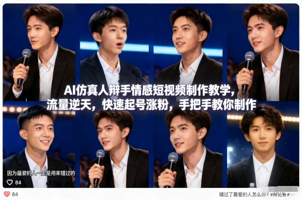 AI仿真人辩手情感短视频制作教学，流量逆天，快速起号涨粉，手把手教你制作-智联创客