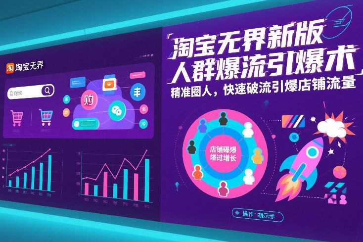 淘宝无界新版人群爆流引爆术，精准圈人，快速破流引爆店铺流量-智联创客