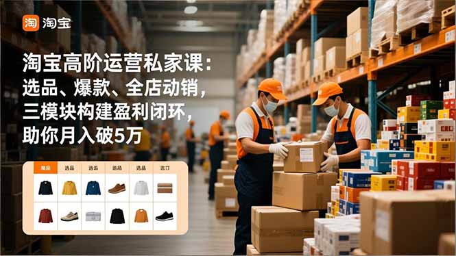 淘宝高阶运营私家课：选品、爆款、全店动销，三模块构建盈利闭环，助你月入破5万(更新12月-智联创客