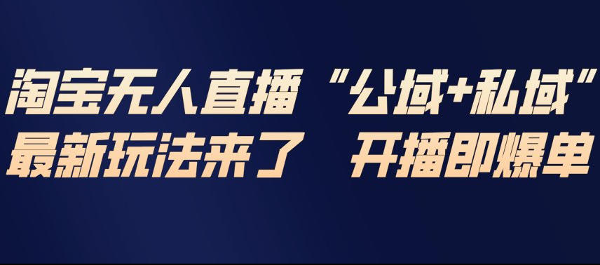淘宝无人直播完整教程，公试+私域，最新玩法来了，开播即爆单-智联创客