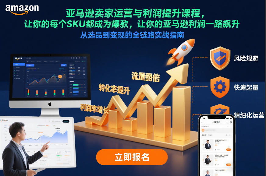 亚马逊卖家运营与利润提升课程，让你的每个SKU都成为爆款，让你的亚马逊利润一路飙升(更新12月)-智联创客