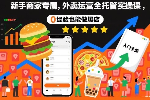 新手商家专属，外卖运营全托管实操课，0经验也能做爆店-智联创客