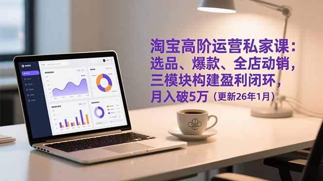 淘宝高阶运营私家课：选品、爆款、全店动销，三模块构建盈利闭环，月入破5万(更新26年1月-智联创客