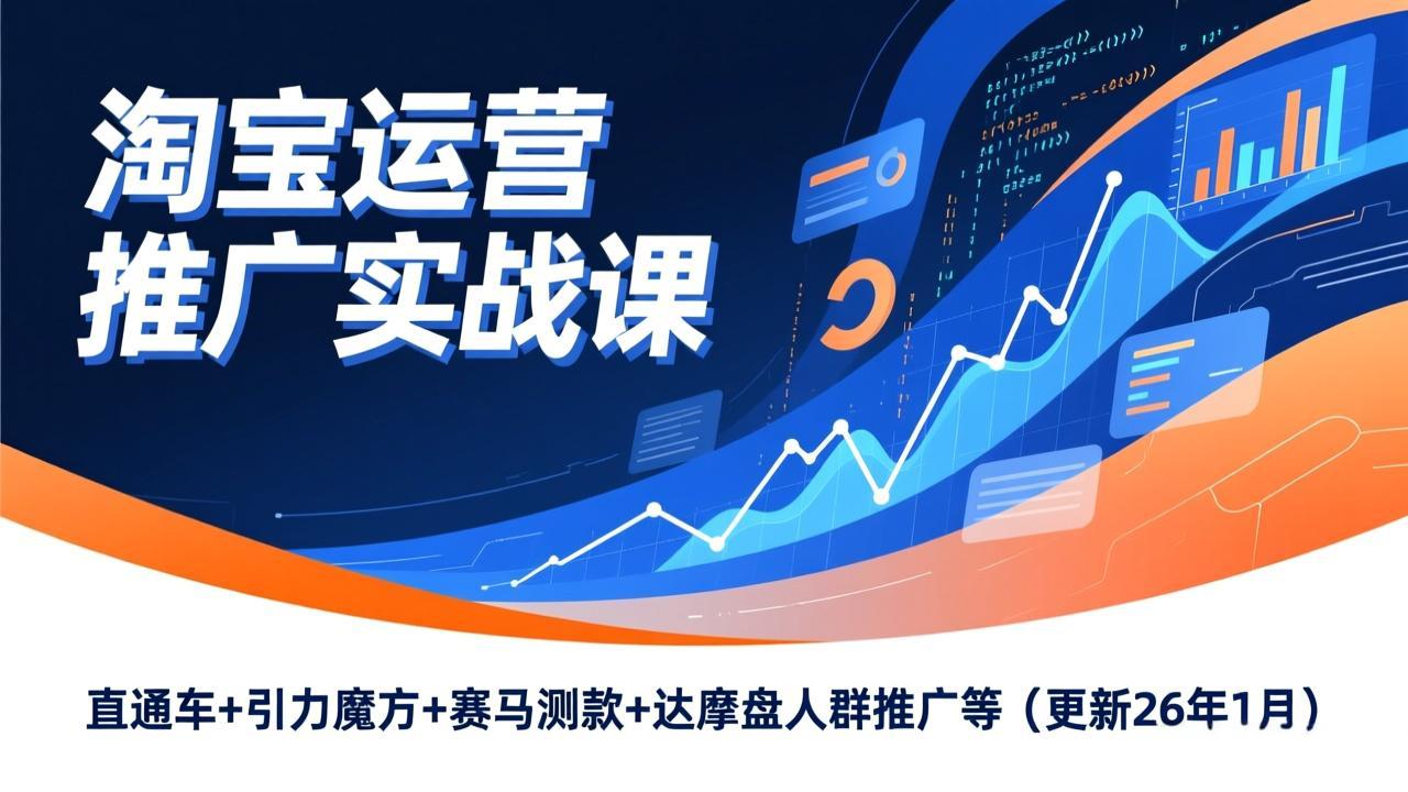 淘宝运营推广实战课，直通车+引力魔方+赛马测款+达摩盘人群推广等(更新26年1月-智联创客