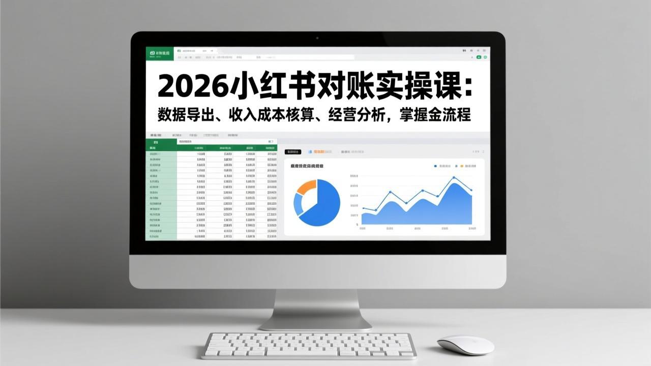 2026小红书对账实操课：数据导出、收入成本核算、经营分析，掌握全流程-智联创客