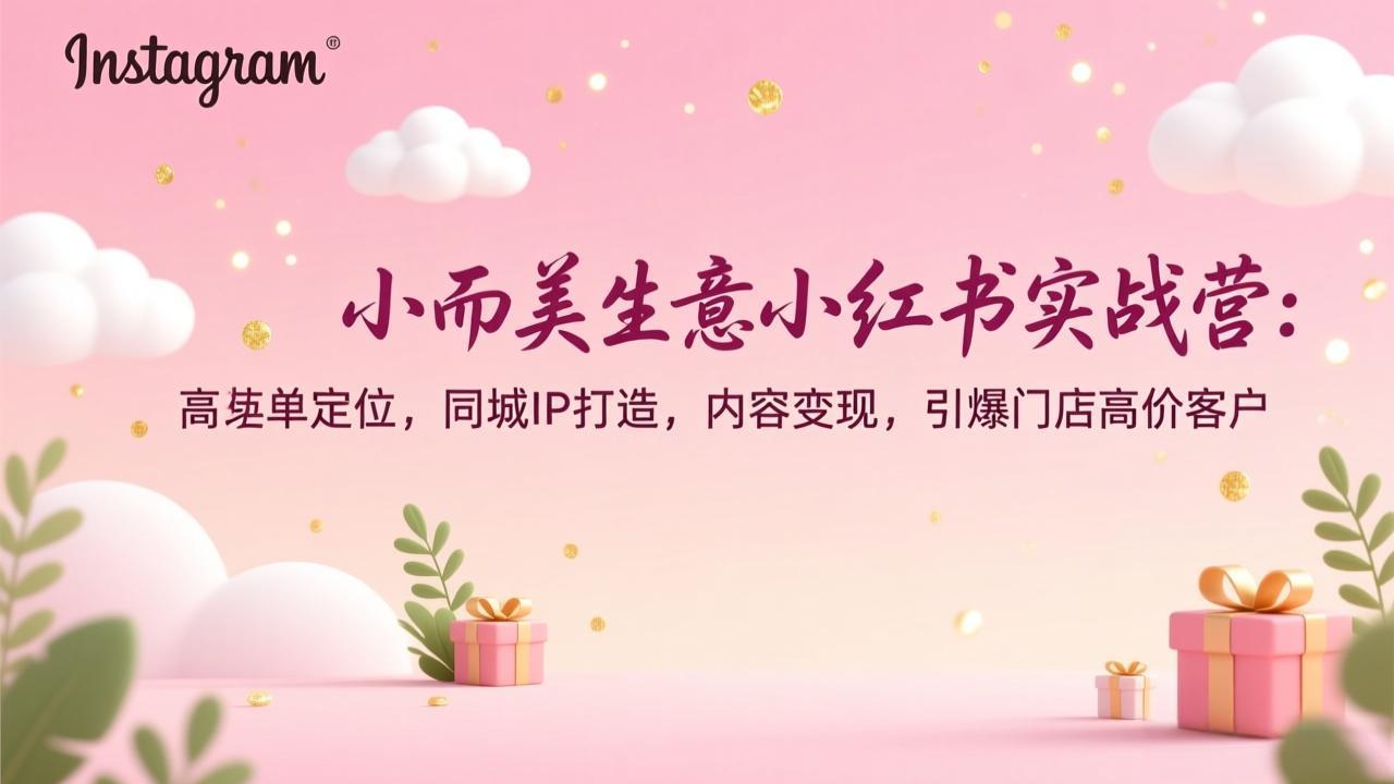 小而美生意小红书实战营：高客单定位，同城IP打造，内容变现，引爆门店高价客户-智联创客