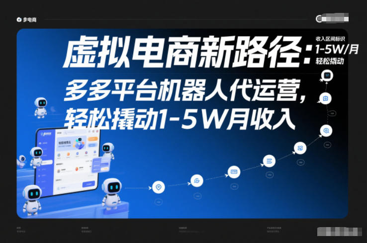 虚拟电商新路径：多多平台机器人代运营，轻松撬动1-5W月收入【揭秘】-智联创客