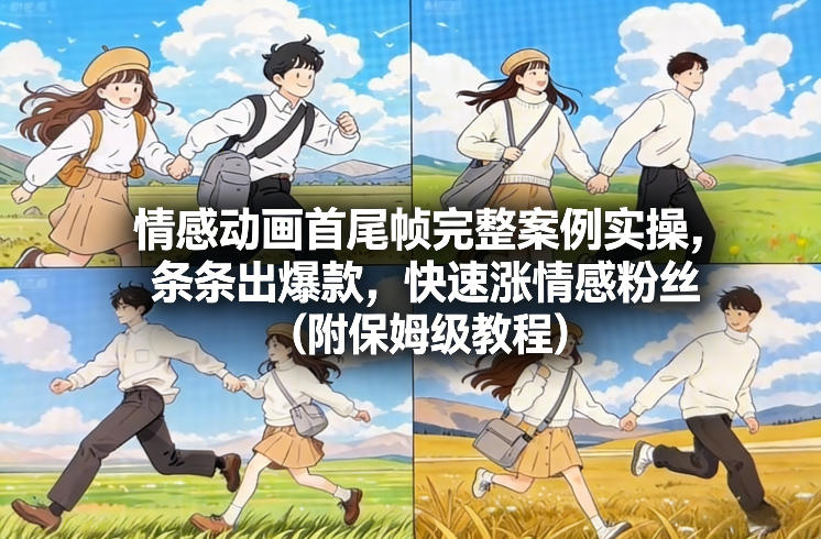 情感动画首尾帧完整案例实操，条条出爆款，快速涨情感粉丝(附保姆级教程)-智联创客