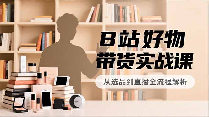 B站好物带货实战课，账号定位、选品拍摄、运营变现，全流程教学，实现UP主月入过万-智联创客