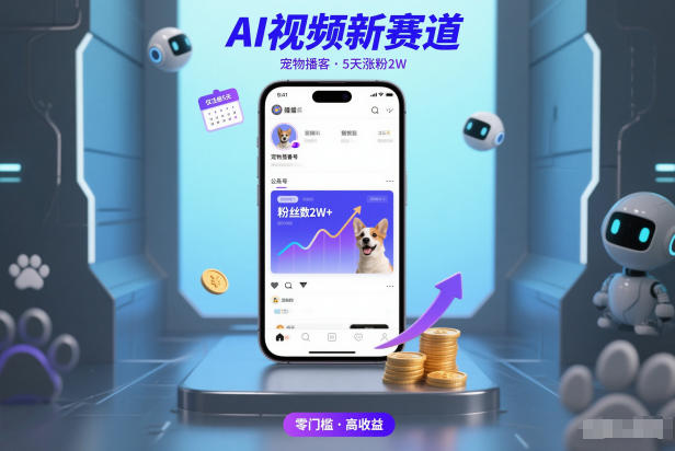AI视频新赛道,宠物播客仅注册5天涨粉2W,收益非常可观-智联创客