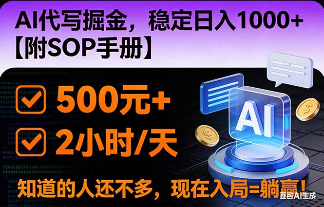 2026风口项目,AI代写掘金，稳定日入1000+，掌握核心技能【附SOP手册】-智联创客