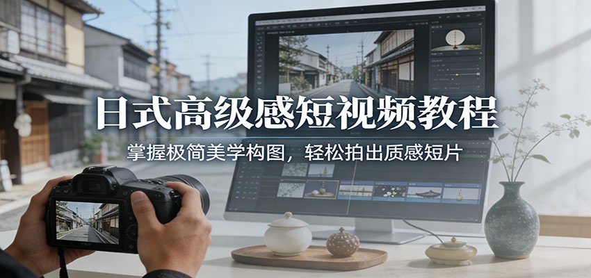 日式高级感短视频教程：掌握极简美学构图，轻松拍出质感短片-智联创客
