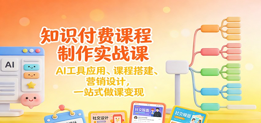 知识付费课程制作实战课：AI工具应用 、课程搭建、营销设计，一站式做课变现-智联创客