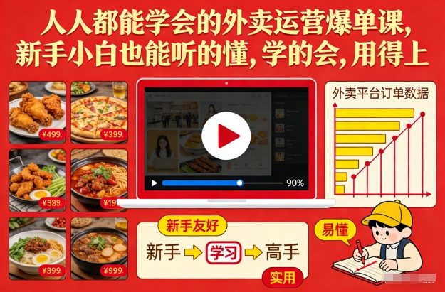 人人都能学会的外卖运营爆单课，新手小白也能听的懂，学的会，用得上-智联创客