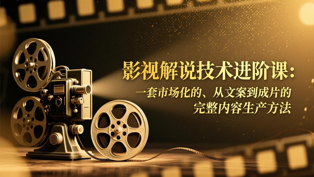 影视解说技术进阶课：一套市场化的、从文案到成片的完整内容生产方法-智联创客