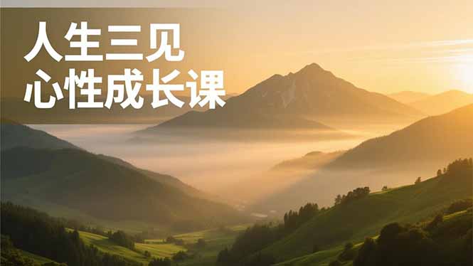 人生三见心性成长课，见天地众生自己，搞透人性安顿身心，活出清晰自我，内在富足无价-智联创客