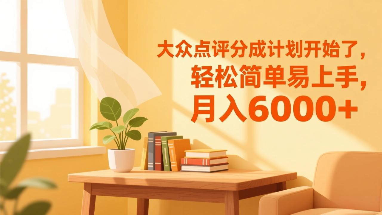大众点评分成计划开始了，轻松简单易上手，月入6000+-智联创客