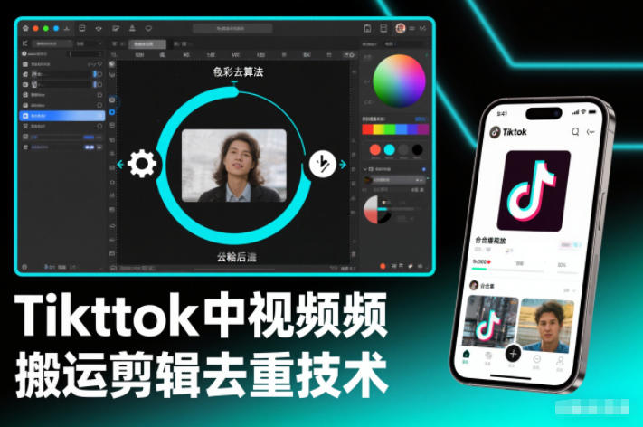Tiktok中视频纯搬运剪辑去重技术，外来技术，自行测试-智联创客