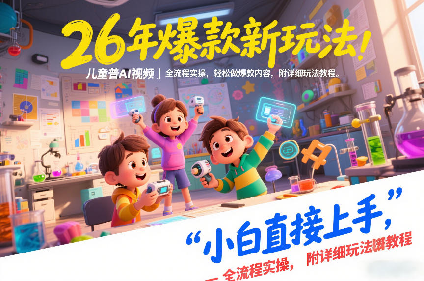 26年爆款新玩法，儿童科普AI视频，全流程实操，轻松做爆款内容，小白直接上手，附详细玩法教程-智联创客