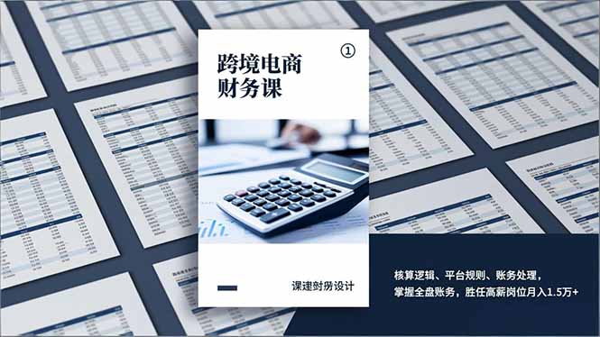 跨境电商财务课，核算逻辑、平台规则、账务处理，掌握全盘账务，胜任高薪岗位月入1.5万+-智联创客