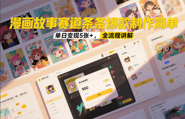 漫画故事赛道条条爆款制作简单，单日变现5张+，全流程讲解-智联创客