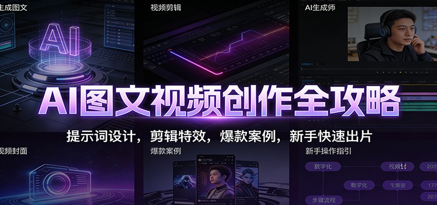 AI图文视频创作全攻略：提示词设计，剪辑特效，爆款案例，新手快速出片-智联创客