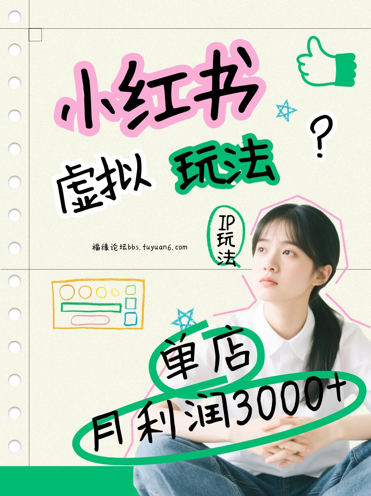 小红书虚拟玩法(铺货流和单品玩法)，单店月利润3000+，IP打法+原创商品(0违规)-智联创客