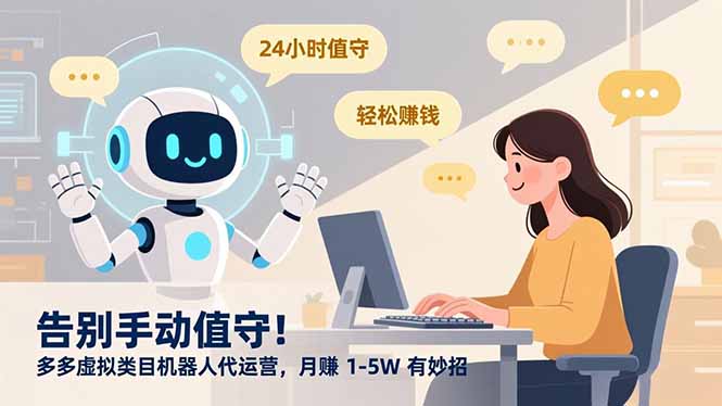 告别手动值守！多多虚拟类目机器人代运营，月赚 1-5W 有妙招-智联创客