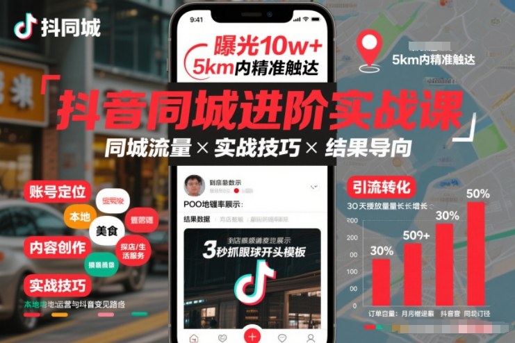 抖音同城进阶实战课，助你同城流量拿到结果-智联创客