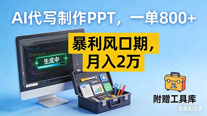 AI代写制作PPT，一单800+， 暴利风口期，月入2万【附工具】-智联创客