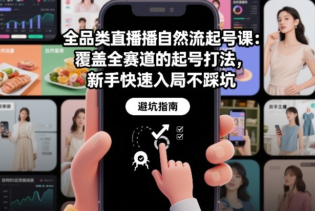 全品类直播自然流起号课：覆盖全赛道的起号打法，新手快速入局不踩坑-智联创客