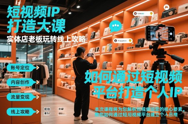 短视频ip打造大课，实体店老板玩转线上攻略-智联创客